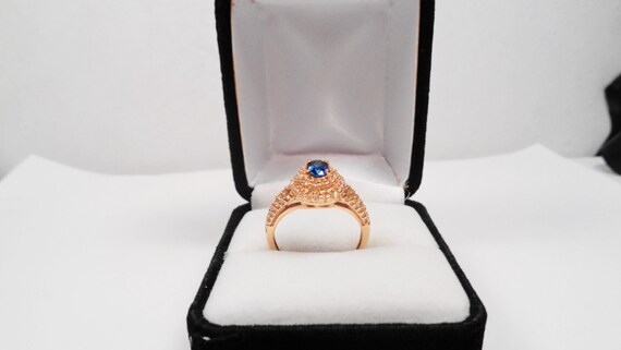 Gold Sapphire Ring. A 38pt. Sapphire in a 10kt Go… - image 7