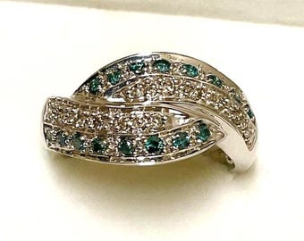 Blue Diamond Ring: 0.50ctw 14kt White Gold Wedding Cocktail Ring
