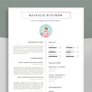 Creative Resume Template: Designer CV for Word (Digital Download)