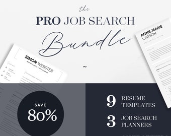 Resume Bundle | Job Search Planners | Professional Resume Pack | Resume Template Bundle | Cover Letters | Job Search Advice | CV Templates