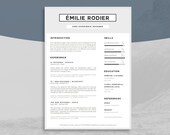 Minimalist Resume Template: Modern CV Design with Cover Letter (MS Word)