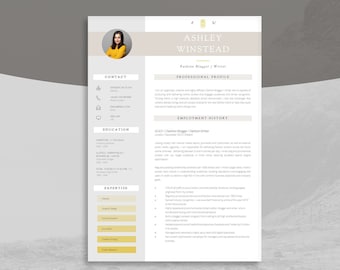 Two Page Resume Template | Modern CV Template for Word | Stylish Resume Template | CV and Cover Letter | Editable Word Resume | Monument