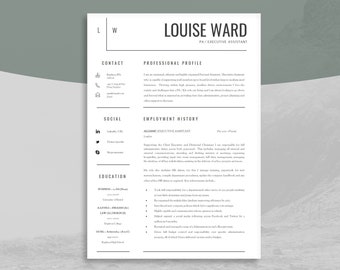 Office Worker Resume for Word | Resume with Cover Letter to Get Landed | Business Administrator Resume for PC or MAC | Aldgate