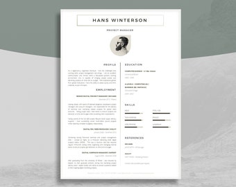 Modern Resume Template: Holborn CV + Cover Letter (MS Word)