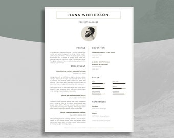 Modern Resume Template for PC & MAC | Boutique Resume Template | Cover Letter Template for Word | Job Application Template | Holborn