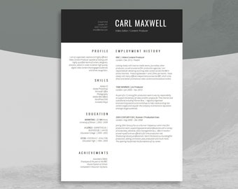 Professional Resume Template for MAC or PC | Simple Resume Design | One Page CV Template and Cover Letter | Pro Resume Template | Mayfair