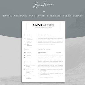 IT Resume Template: Professional CV Design, Cover Letter (Instant Download)