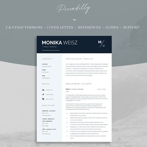 Peut inclure: Un CV en noir et blanc avec le nom Monika Weisz, IT Project Manager, en haut. Le CV comprend des coordonnées, un profil professionnel, un historique professionnel et une formation.