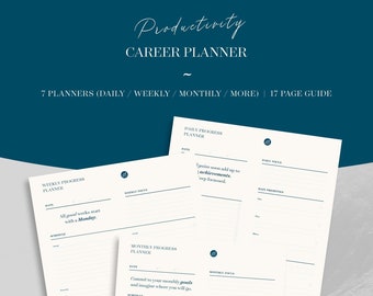 Productivity Planner, Daily, Weekly, Monthly | Printable Planner BUNDLE | Productivity Template | Printable Career Planner | Letter A4 Sizes