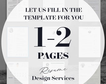 Custom Resume Design Service: Fill-In Template (1-2 Pages)