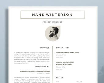 resume template for word printable cv for word high impact etsy