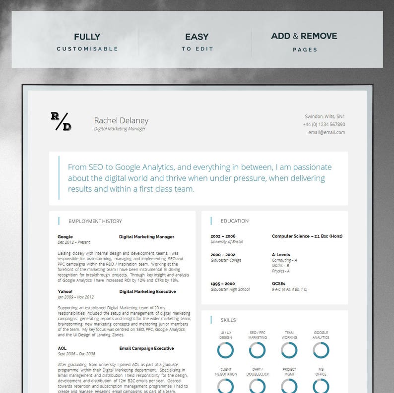 Cover Letter Advice The Knightsbridge Resume Design Cv Template Modern Cv Design For Ms Word Instant Download Resume Template Design Templates Stationery Vadel Com