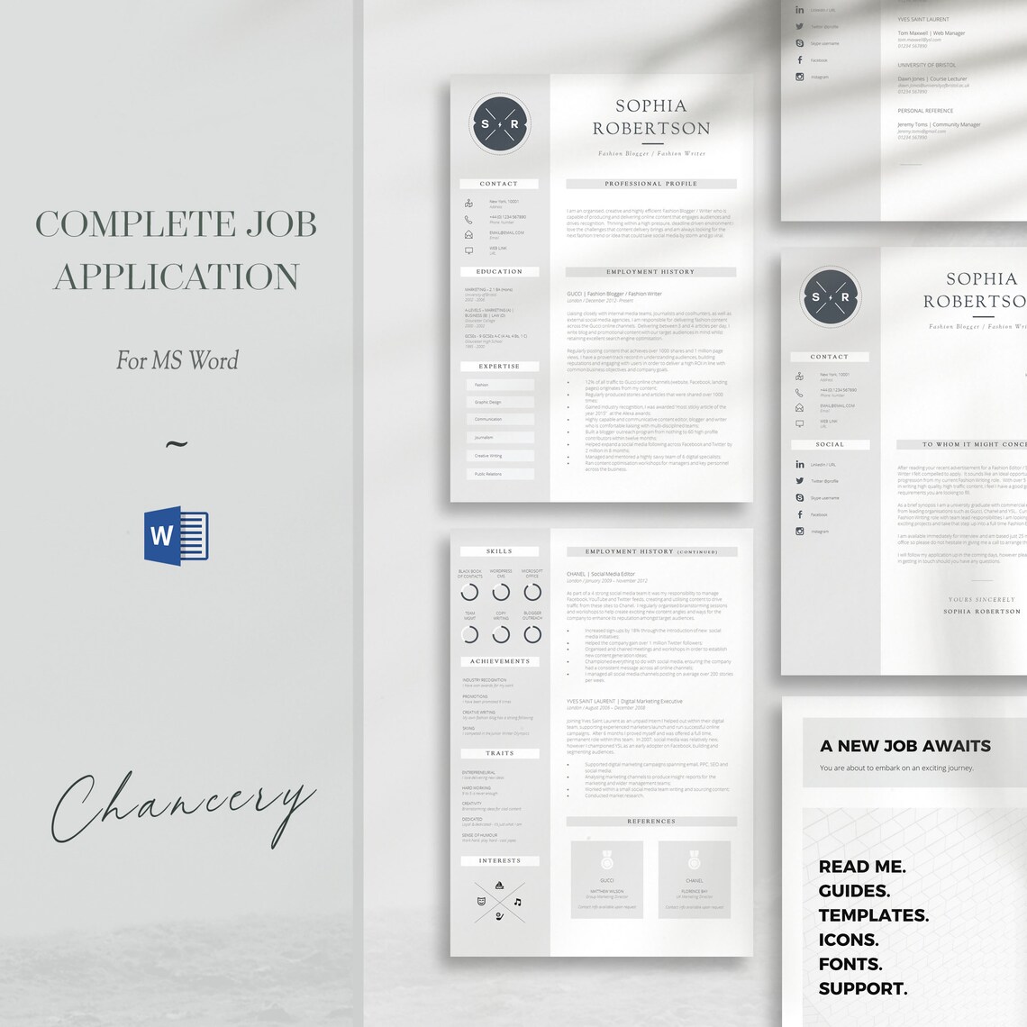 Professional CV Design Template for Word. CV Template for Experienced