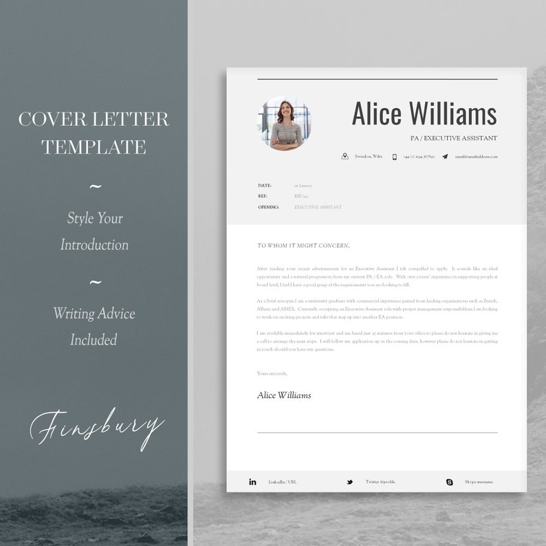 Resume and Cover Letter Template Professional Resume Template A4 & Letter / MAC or PC Professional CV Template for Word Finsbury image 5