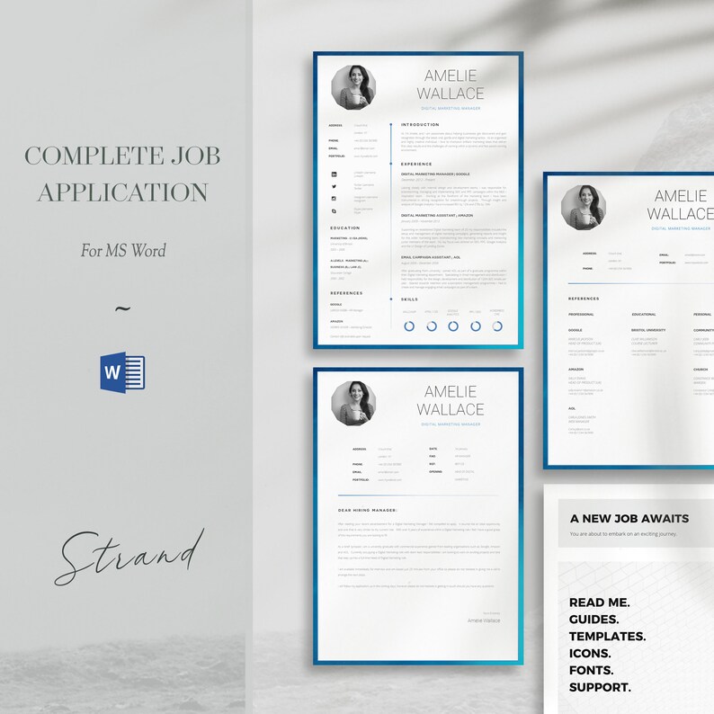 Marketing Resume Template for Word | Printable CV for Word | High ...