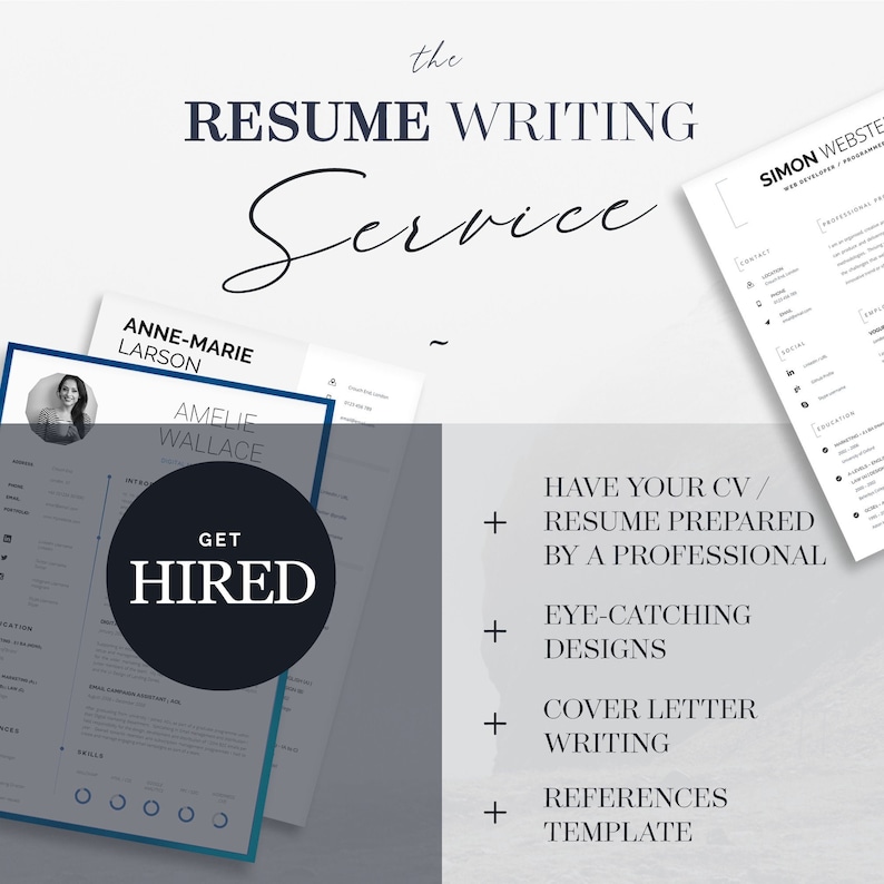 Resume writing service by a professional resume writer. Expert text combined with eye catch resume designs