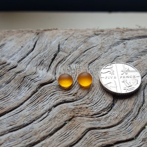 Small, Medium and Large Pairs of Honey Amber Sea Glass Cabochons genuine North East English Coast sea glass direct from Imogen's Beach image 6