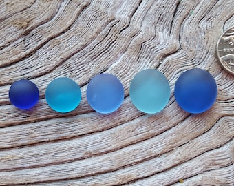 Handshaped Cool Tone Sea Glass Cabochons - Seaham and North East Coast Beaches - Direct from Imogen's Beach