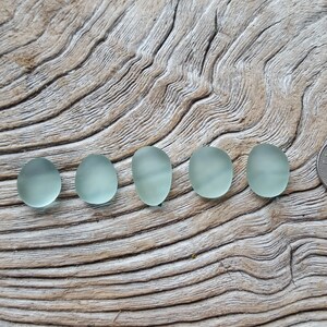 Medium 5 Aqua Qwerky Handshaped Sea Glass Cabochons Seaham and North East Coast Beaches Direct from Imogen's Beach image 2