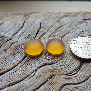 Small, Medium and Large Pairs of Honey Amber Sea Glass Cabochons genuine North East English Coast sea glass direct from Imogen's Beach image 2