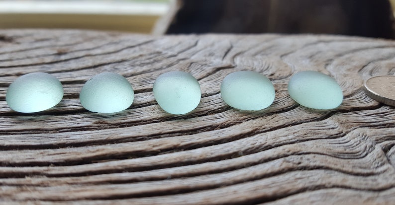 Medium 5 Aqua Qwerky Handshaped Sea Glass Cabochons Seaham and North East Coast Beaches Direct from Imogen's Beach image 4