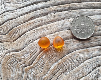Orange with banding Sea Glass 'Balls' - genuine North East English Coast sea glass - direct from Imogen's Beach