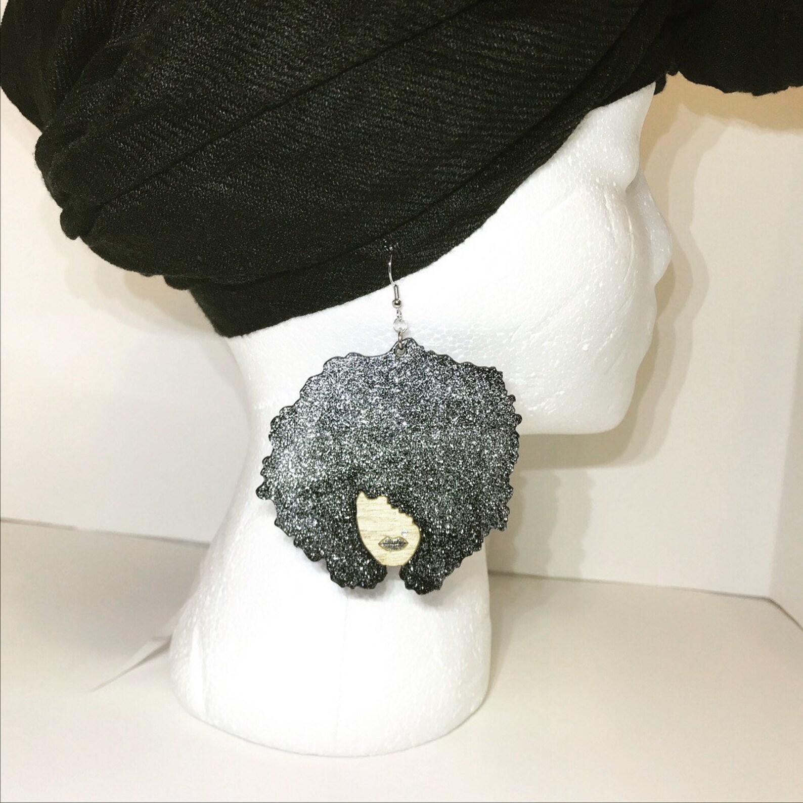 Big Afro Lady Wood Earrings Black Girl Magic Earrings Wood Etsy