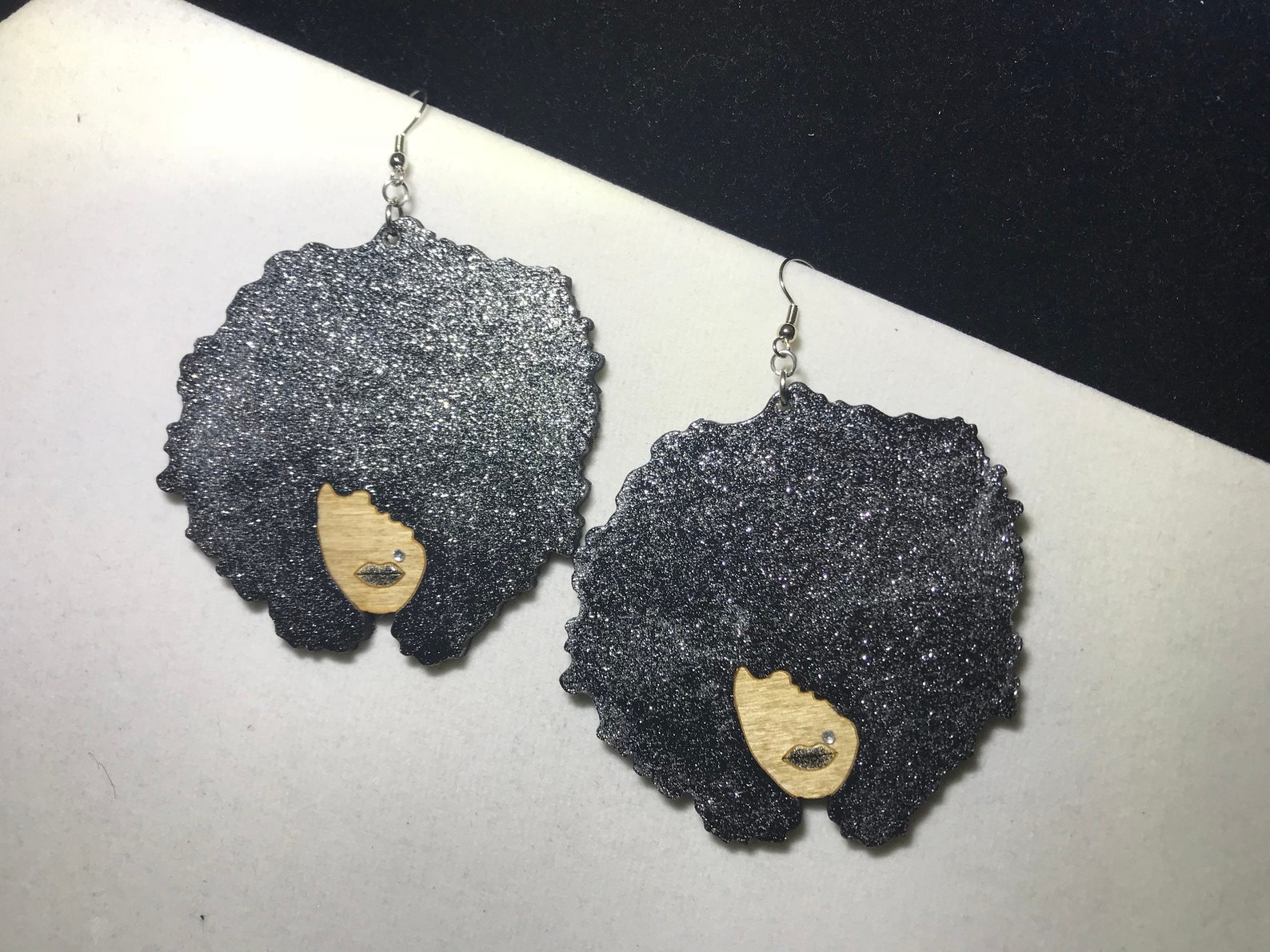 Big Afro Lady Wood Earrings Black Girl Magic Earrings Wood Etsy