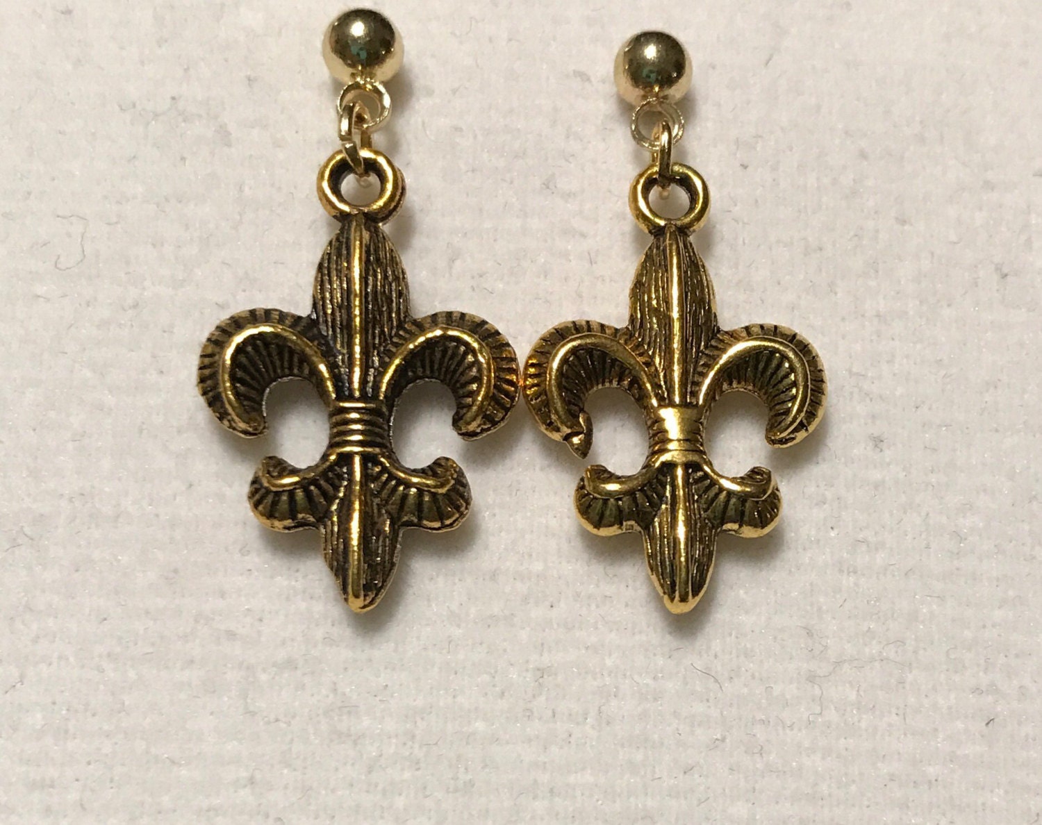 Fleur De Lis Earrings Fleur De Lis Jewelry Gold Earrings Saints