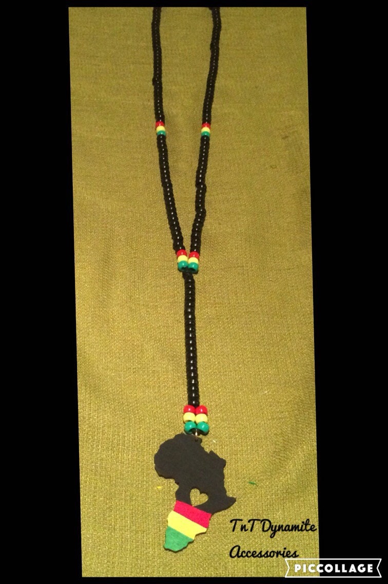 Necklace // Rasta Necklace // Rasta Jewelry // Africa Necklace Etsy