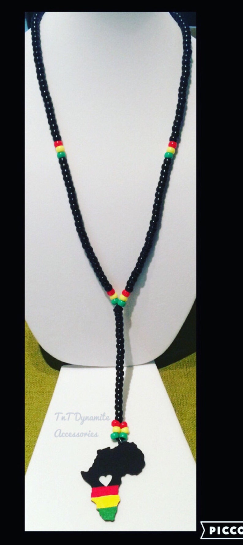 Necklace // Rasta Necklace // Rasta Jewelry // Africa Necklace Etsy