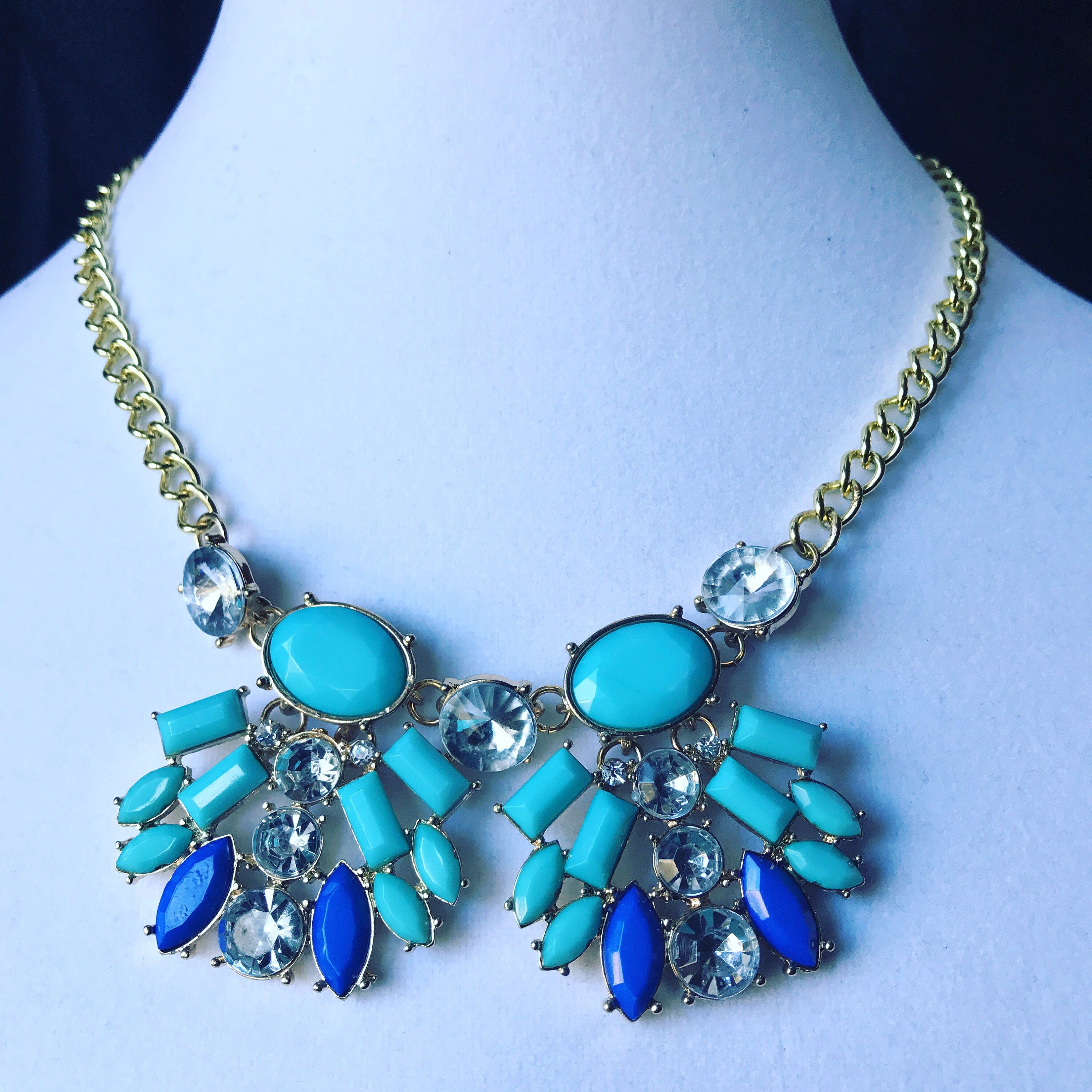 Vintage Turquoise Bib Necklace, Stunning Bib Necklace… - Gem