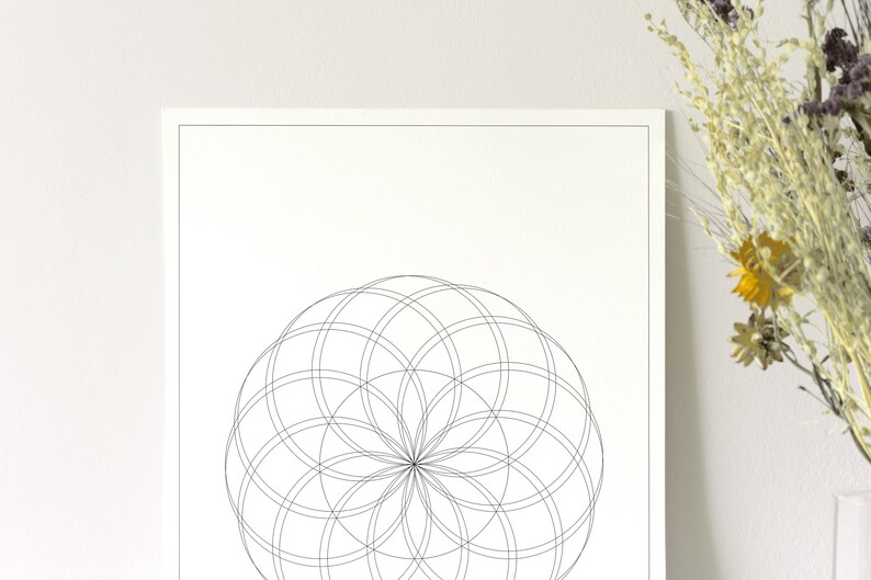 Lotus Flower of Life Sacred Geometry Poster Wall Poster Meditation ...