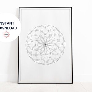 Lotus Flower of Life Sacred Geometry Poster Wall Poster Meditation ...