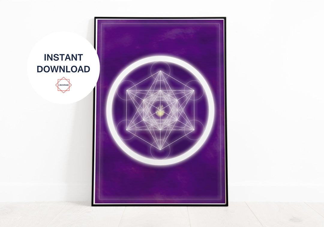 Metatron Cube Sacred Geometry Poster Print Home Decor Meditation ...