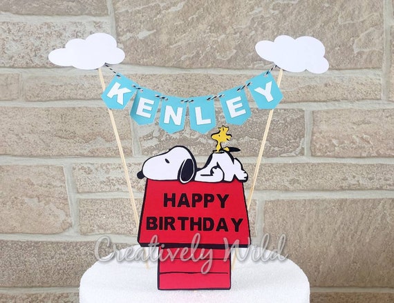 Snoopy Birthday Cake Topper Snoopy Birthday Decorations Etsy