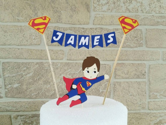 Super Man Cake Topper Super Hero Party Super Man Baby Etsy
