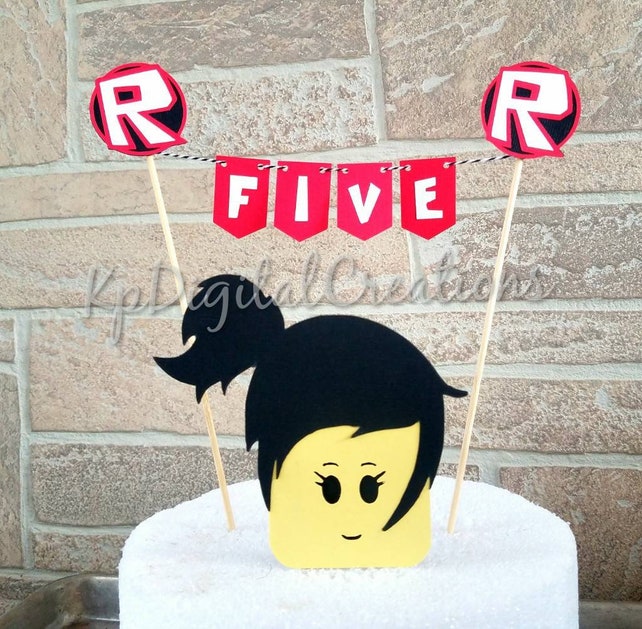 Roblox Girl Cake Topper Roblox Party Supplies Roblox Girl - 