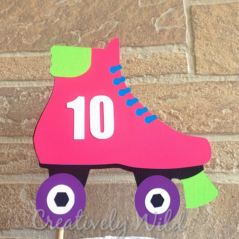 Roller skate cake topper Roller skate birthday party Etsy