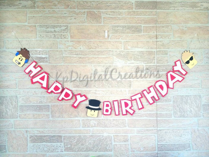 Roblox cake banner Roblox cake topper Roblox birthday Roblox birthday banner Roblox party supplies Roblox birthday decorations