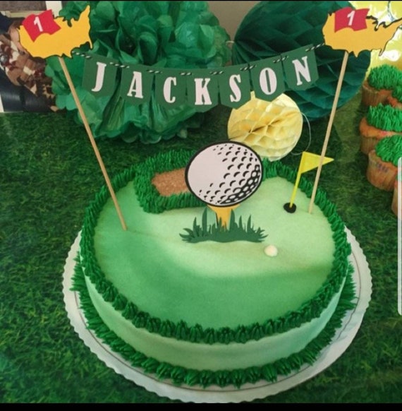 Golf Birthday Cake Topper Hole In One Cake Topper Par Tee Etsy