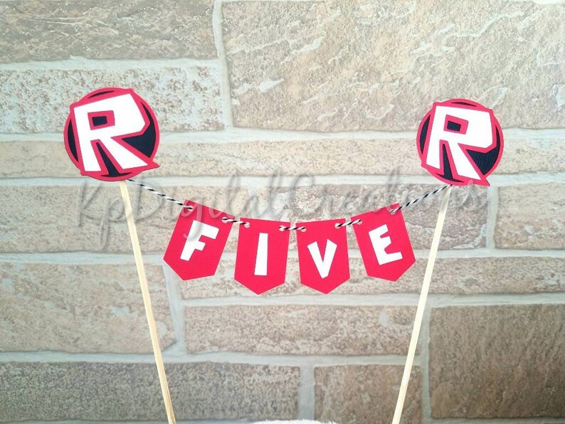 Roblox cake banner Roblox cake topper Roblox birthday Roblox birthday banner Roblox party supplies Roblox birthday decorations