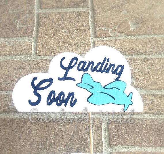 Airplane Cake Topper Landing Soon Cake Topper Airplane Baby Etsy - gobucksme roblox