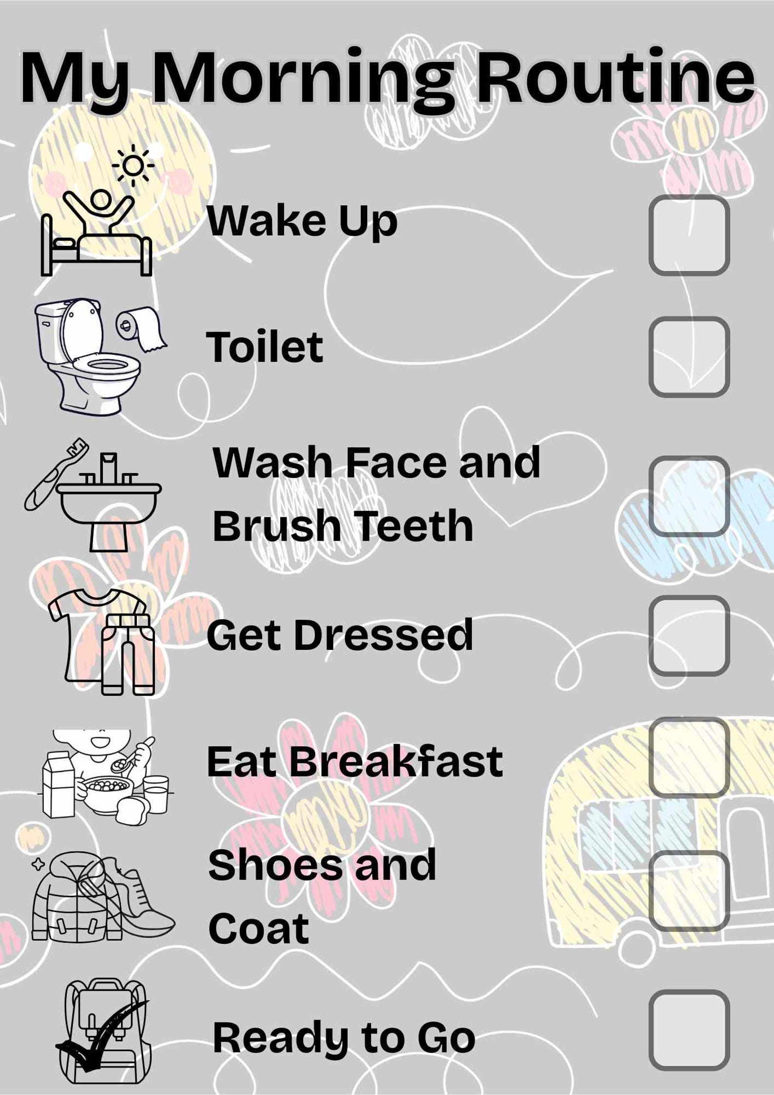 Visuals Morning Routine Female Morning Routine Visual – Printable & Digital Use - Etsy