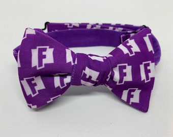 fortnite inspired bow tie self tie pre tied video game ps4 xbox nintendo pc gaming cosplay wedding groom gamer dapper on arrival - tie in fortnite