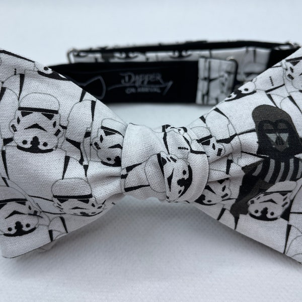 Bow Tie made from Sci-Fi Fabric, Troopers, Self Tie, Pre Tied, Bowtie, Geeky, Nerdy, Wedding, Groom, Prom, Dapper On Arrival