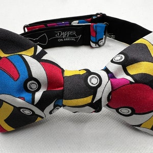 Video Game Bow Tie, Self Tie, Pre Tied, Anime, Manga, Geek, Nerd, Ball, Monsters, Starters, Pocket, Gifts, Suit and Tie, Dapper On Arrival