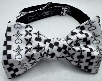 Kingdom Hearts inspired Bow Tie made with fan-made fabric, Self Tie, Pre Tied, Roxas, Bowtie, Dapper On Arrival