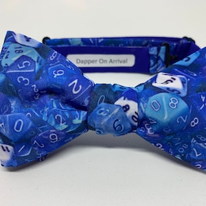 D20 Bow Tie, Gaming Dice, Self Tie, Pre Tied, Bowtie, Natural 20, D&D, Dungeons and Dragons, Pathfinder, Tabletop, RPG, Dapper On Arrival
