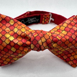 Dragon Scales Bow Tie, Self Tie, Pre Tied, DnD, Dungeons and Dragons, RPG, Geeky, RPG, Tabletop Gaming, DM, Suit and Tie, Dapper On Arrival